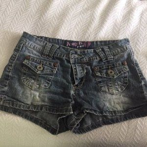 Juniors 11 Short washed Denim jean shorts low rise